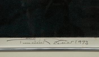 TUULIKKI PIETILÄ, färgakvatint, 21/75 tpl´a, sign. och dat. 1973.