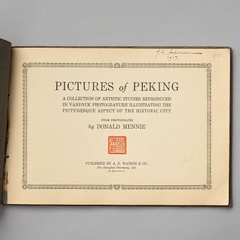 Two volumes of photo albums by Donald Mennie, 'Pictures of Peking', 1920.
