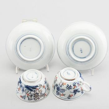 SERVISDELAR, 5 st Meissen tidigt 1800-tal porslin.