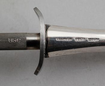 TRANCHERBESTICK, 3 delar, silverskaft, W&S Sörensen, Danmark.