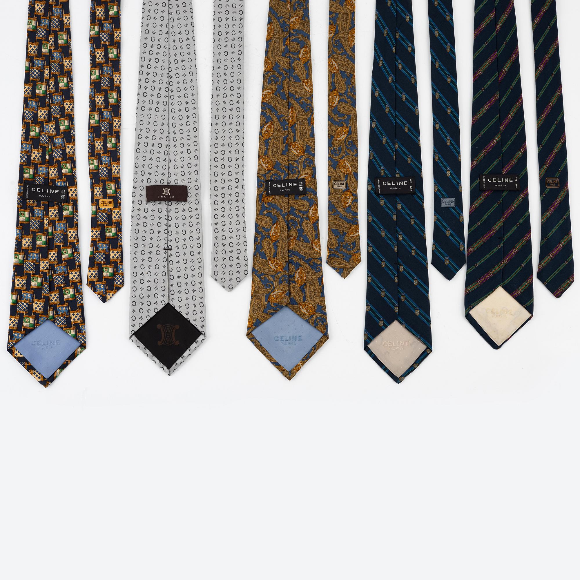 Céline,  silk ties, 5 pcs.