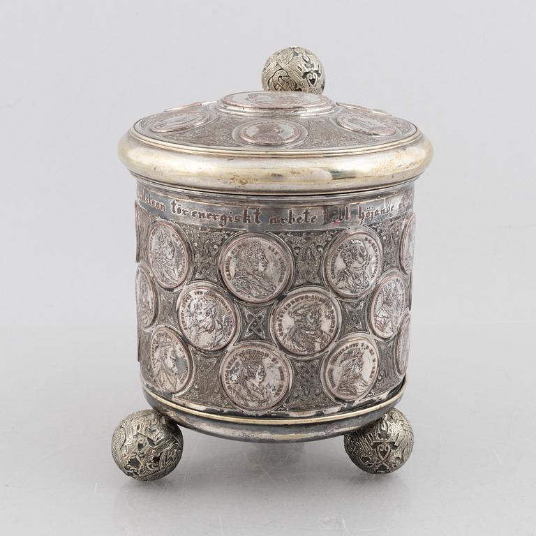 A Swedish late 19th century silver plated tankard, mark of GAB (Guldsmedsaktiebolaget), Stockholm.