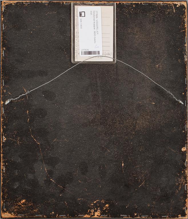 VÄGGRELIEF, försilvrad koppar, 1800-talets slut.