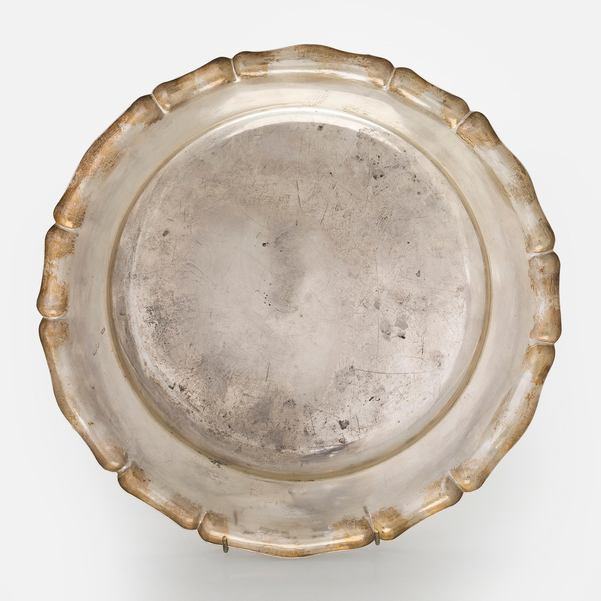 Serveringsfat, silver, Tjeckoslovakien 1929-1941.