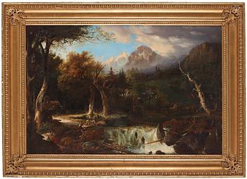 Friedrich August Elsasser, Landscape with waterfall.