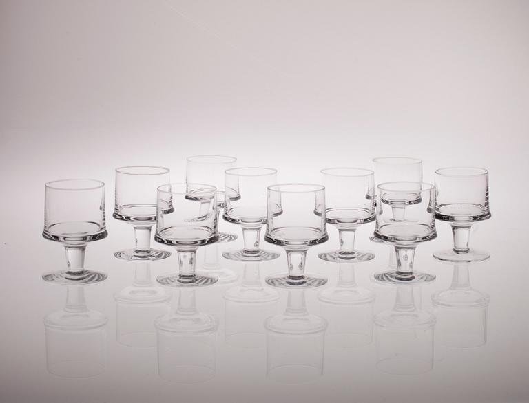 GLASSERVIS, 50 delar, "Marski" Tapio Wirkkala, Iittala 1900-talets slut.