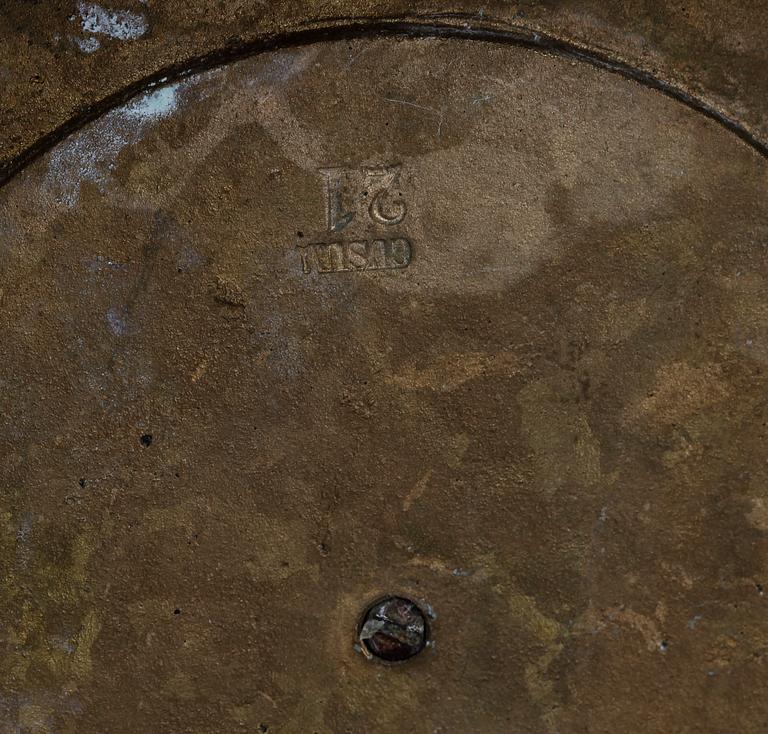 KANDELABRAR, ett par, mässing, empirestil, Gusum, 1800-talets slut.