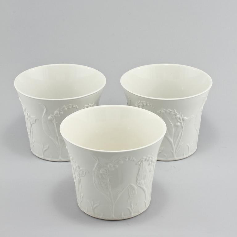 YTTERFODER, 3 st, porslin, "Liljekonvalj", Gustavsberg, 1900-talets andra hälft.