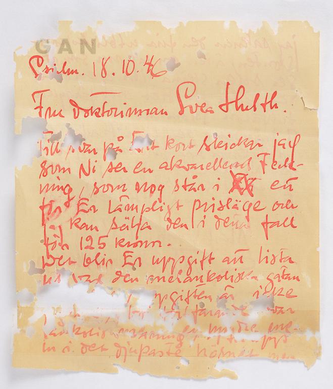 Gösta Adrian-Nilsson, Street view at night.