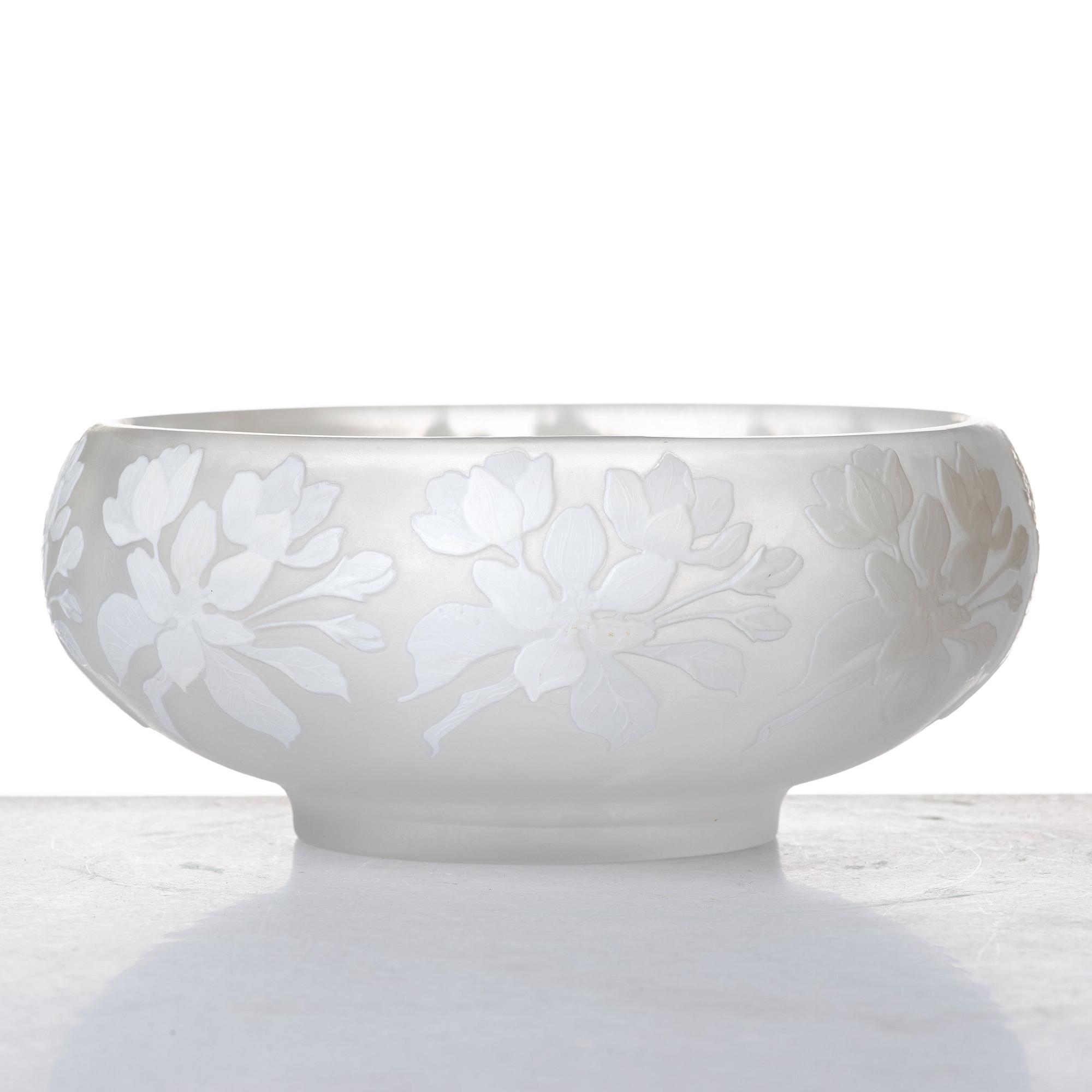 Karl Lindeberg, an Art Nouveau cameo glass bowl, Kosta.