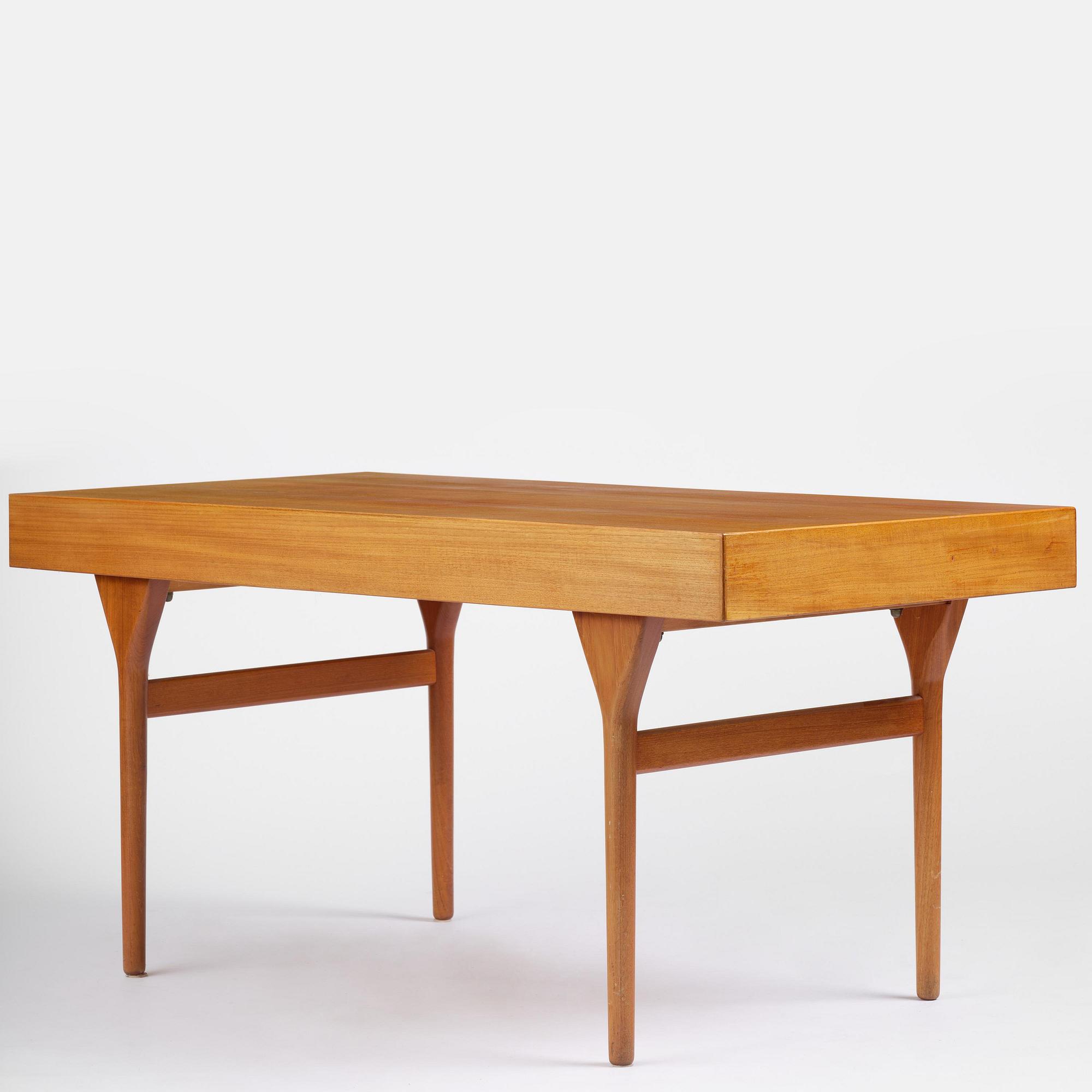 Nanna Ditzel, a teak desk model "93-4", Søren Willadsens Møbelfabrik, Denmark, 1950s.
