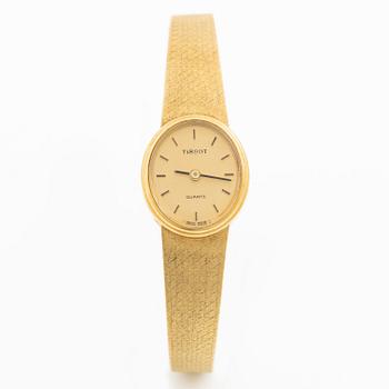 Tissot, 18K gold, wristwatch, 17.5 mm.