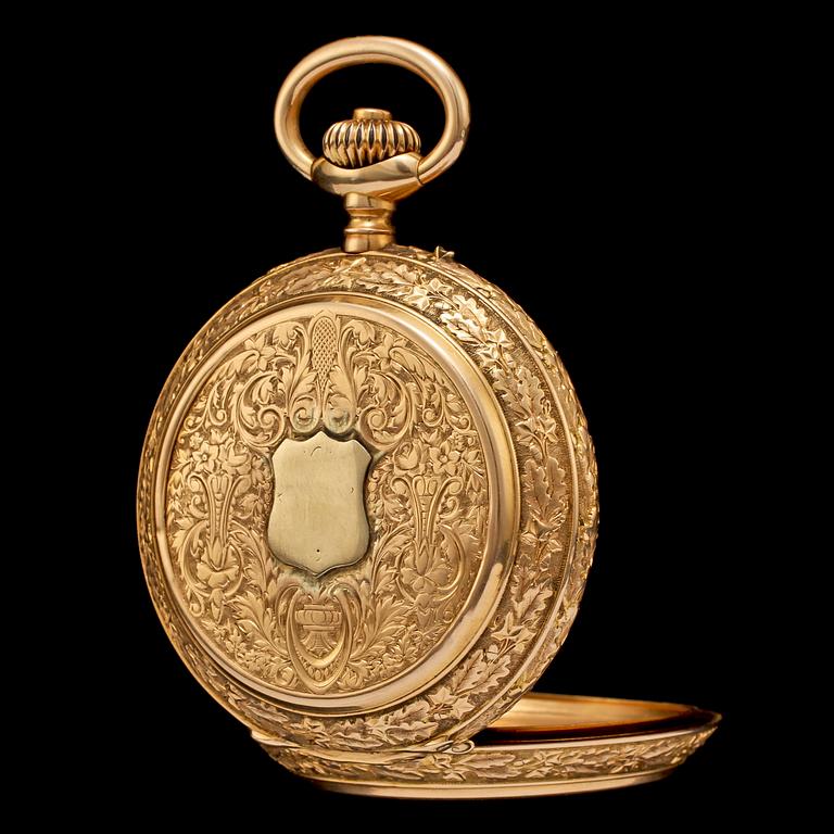 FICKUR, 18k guld, savonett, Charles Lardet, Fleurier, Schweiz, 1900-talets första hälft. Vikt 117 g.