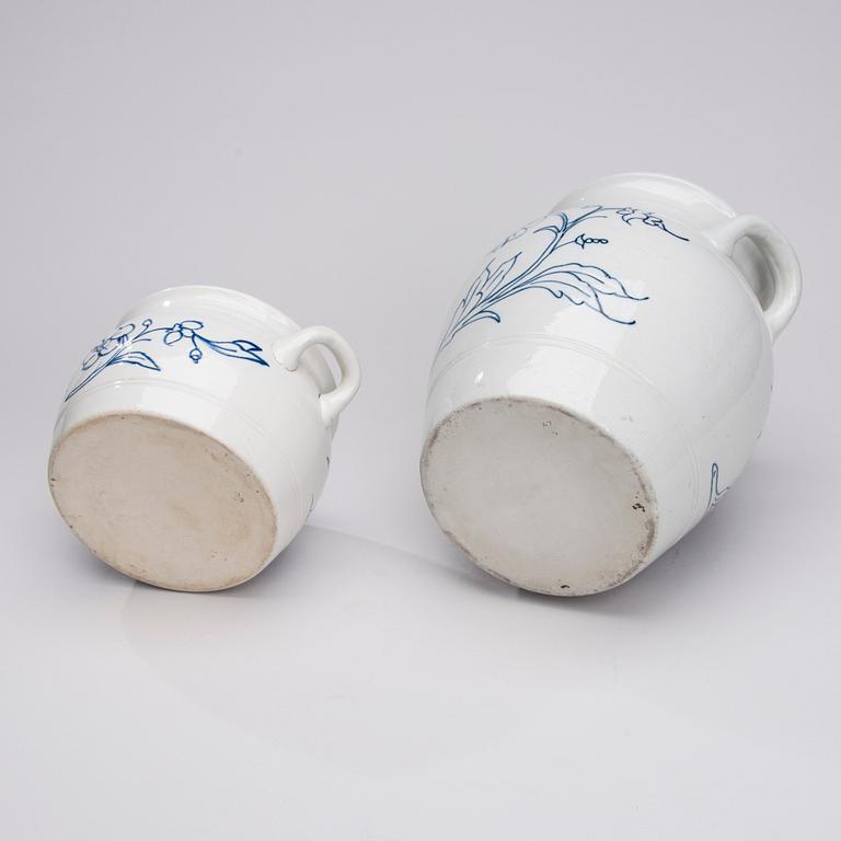 SMÖRBYTTA och HONUNGSKRUKA, flintgods, Arabia 1930-40-tal.