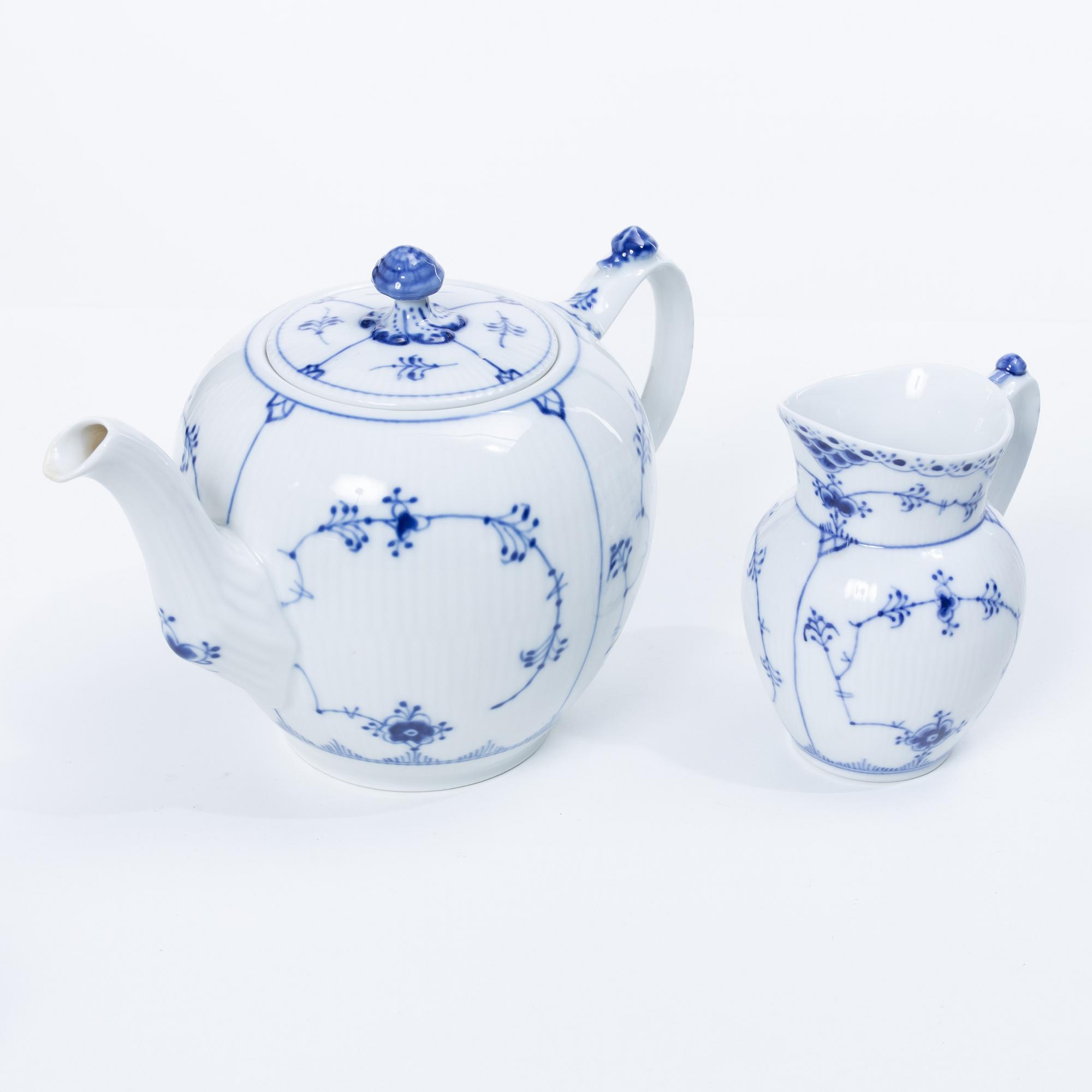 Royal Copenhagen, a 36-piece tea service, 'Blue Fluted', Denmark.