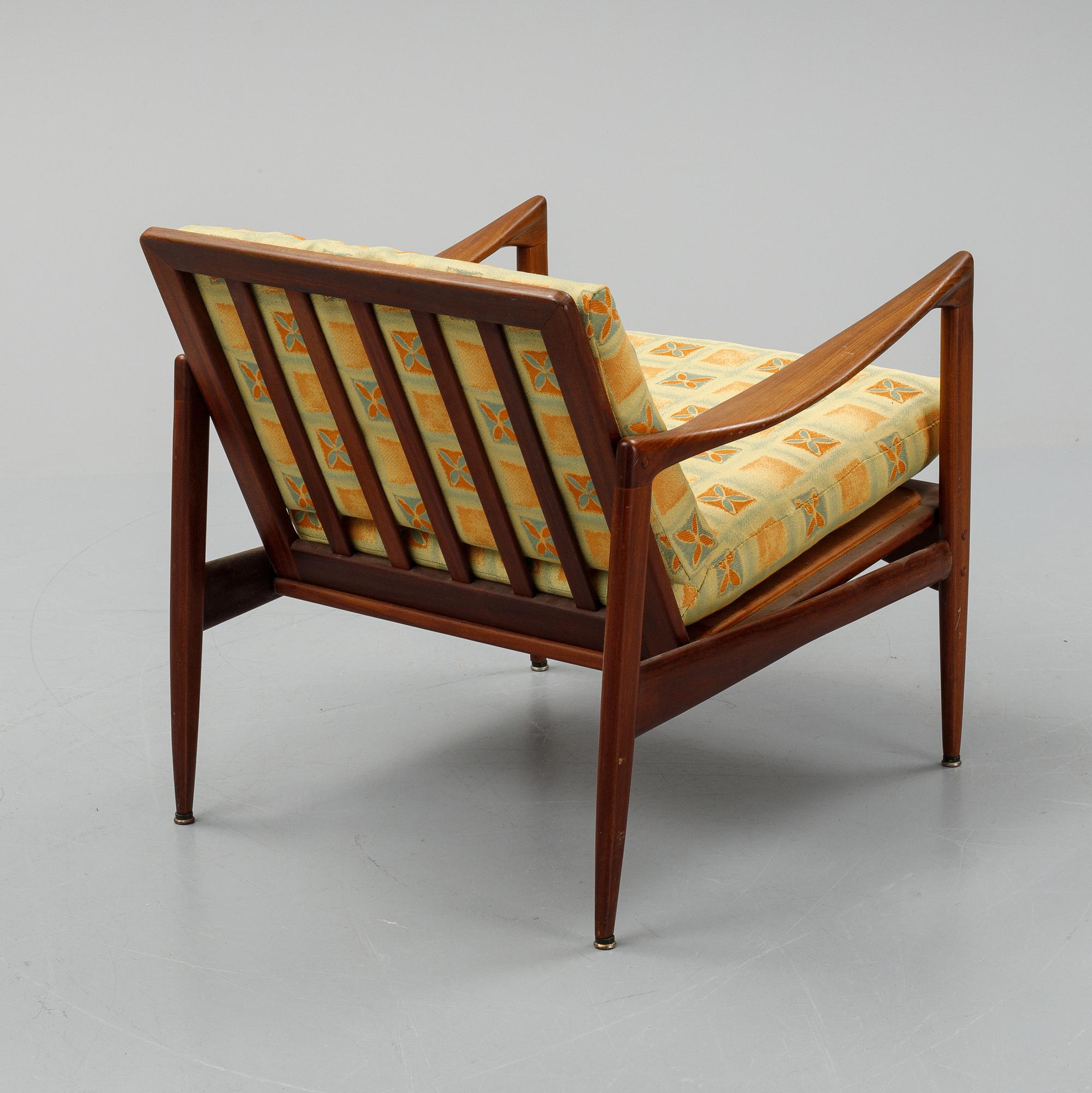 Ib Kofod Larsen, 'Kandidaten' walnut easy chair, 1960's.