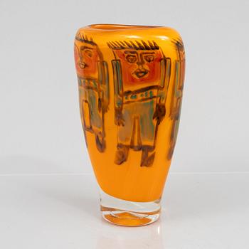 Ada Loumani, vase, glass, signed.