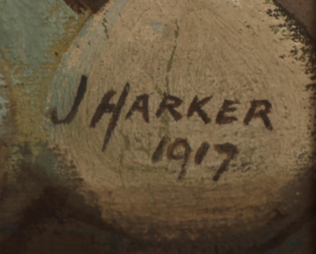OKÄND KONSTNÄR, olja på duk, sign J. Harker och dat 1917.