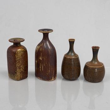 Stig Lindberg, a set of nine stoneware vessels, Gustavsbergs studio.