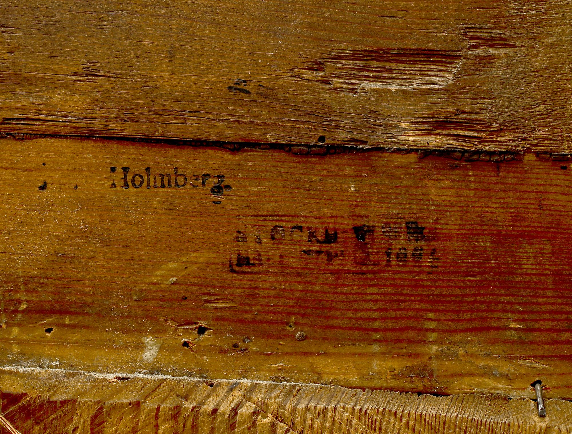 SPEGEL, empire, Johan Petter Holmberg, Stockholm, verksam ca 1813-1831. Bär Stockholms hallstämpel.
