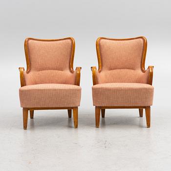 Armchairs, a pair, "Swedish Modern", first half of the 20th century.