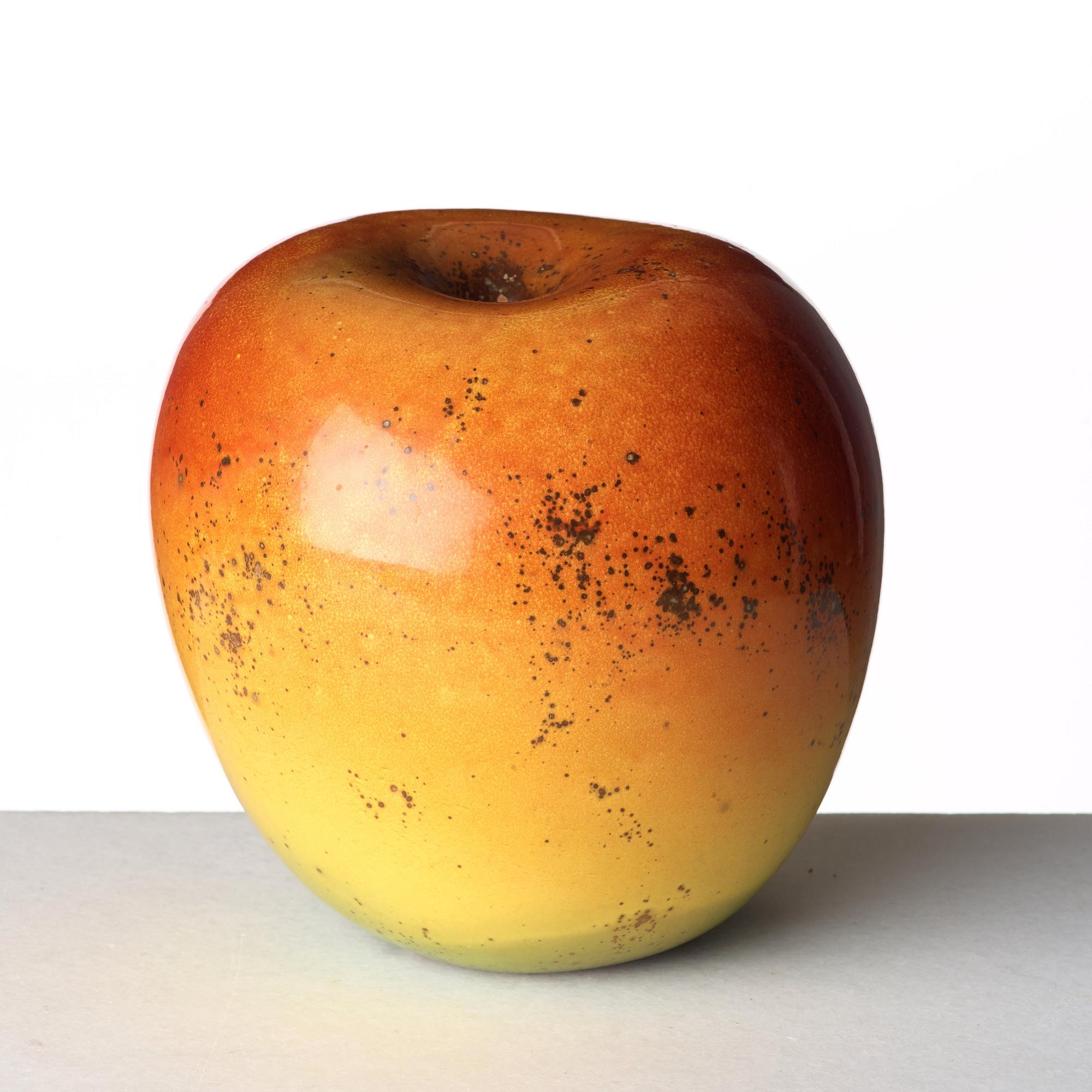 Hans Hedberg, a faience sculpture of an apple, Biot, France.