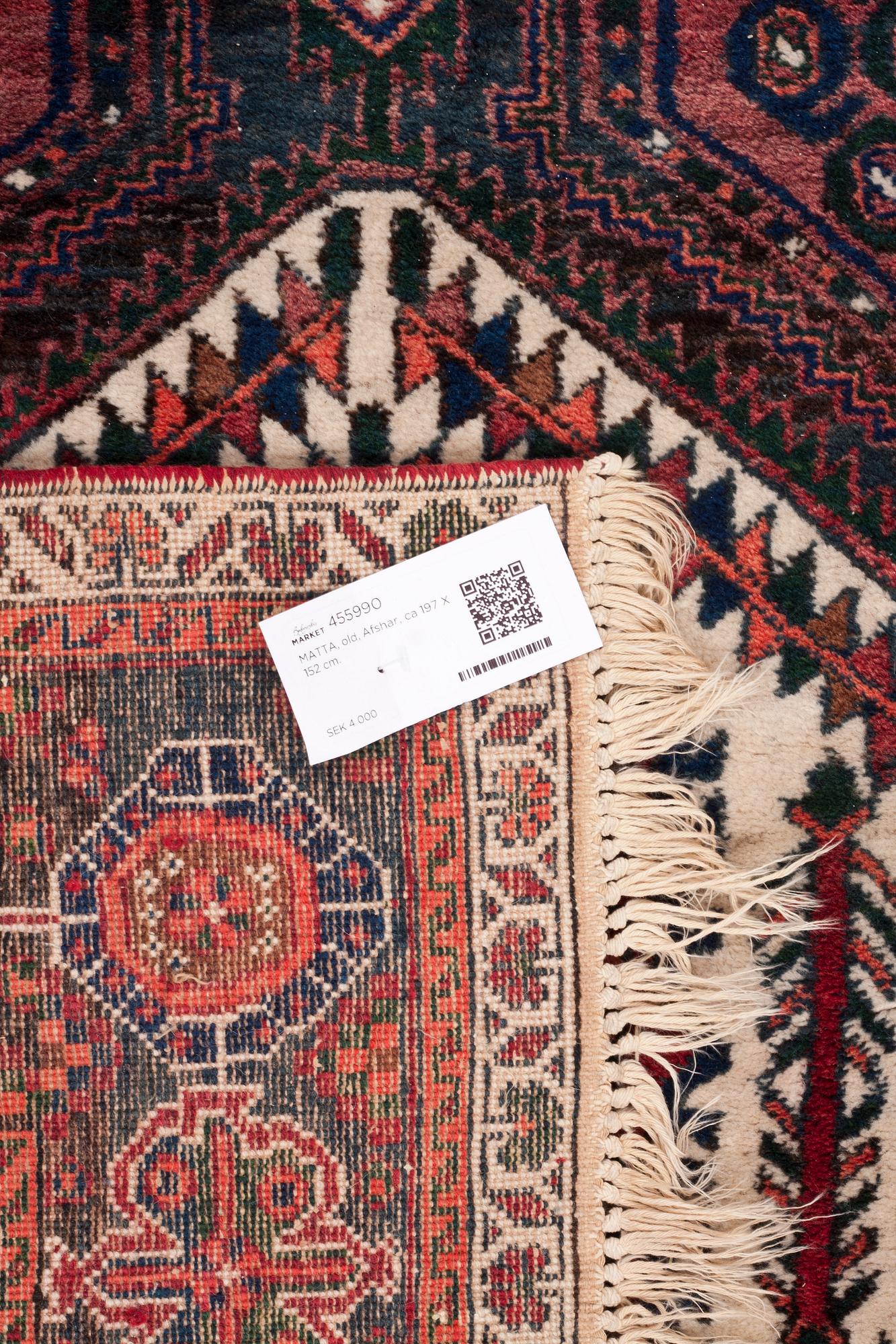 MATTA, old, Afshar, ca 197 X 152 cm.