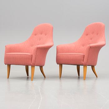 FÅTÖLJER ett par. "Stora Adam", Kerstin Hörlin-Holmqvist för "Triva-serien", NK Nordiska Kompaniet, 1960-tal.