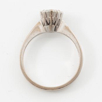 Ring in 18K white gold with brilliant-cut diamond 0.95 ct.