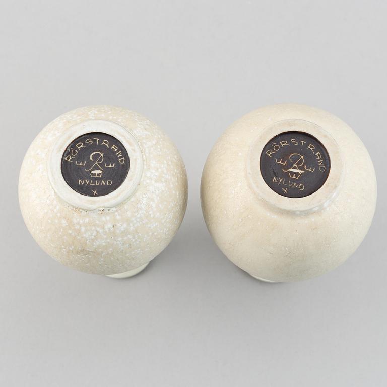 Gunnar Nylund, a set of four stoneware vases, Rörstrand, Sweden.