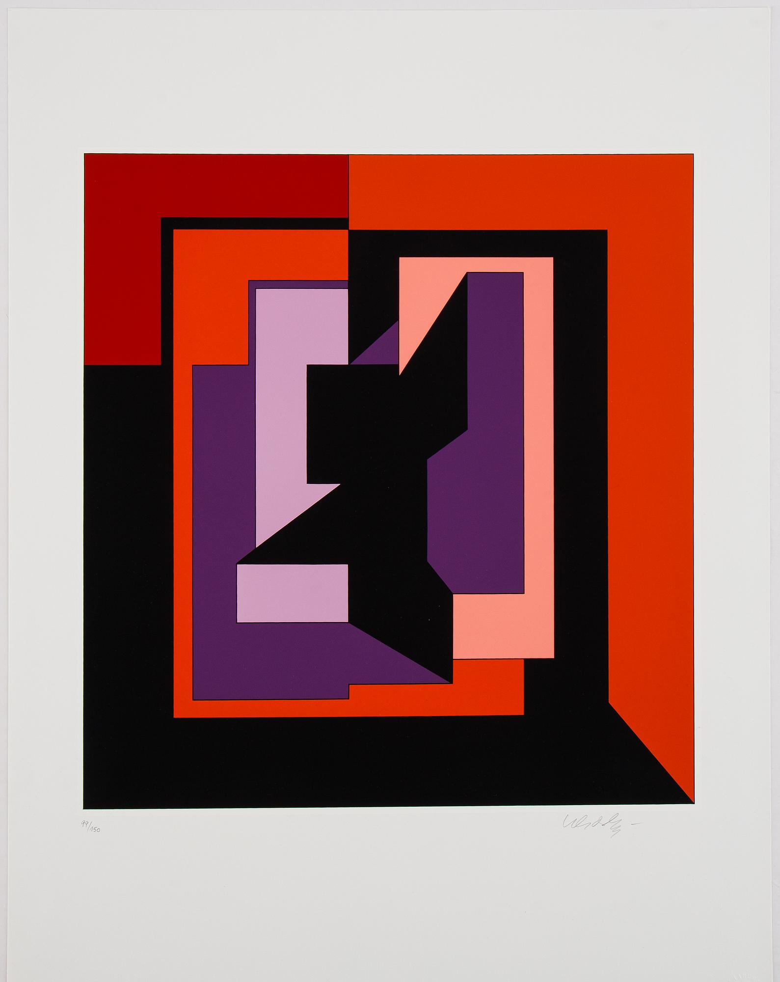 Victor Vasarely, mapp med 5 serigrafier, signerade 99/150.