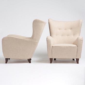 Olle Sjögren, a pair of easy chairs, model '800', OH Sjögren, Sweden 1940-50s.