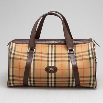 BURBERRY, plaid canvas bag.