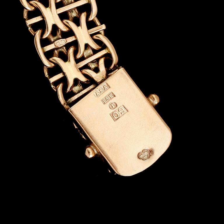 ARMBAND, 18 k guld, svenska stämplar, 1964. Vikt ca 32 g.
