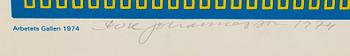STURE JOHANNESSON, computer art signed and dated 1974.