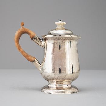 A silver jug by John Langlands, Newcastle, England, 1769.