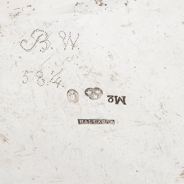 A Swedish late Gustavian silver tea-pot, mark of Johan Abraham Hallard (Hallardt), Stockholm 1794.