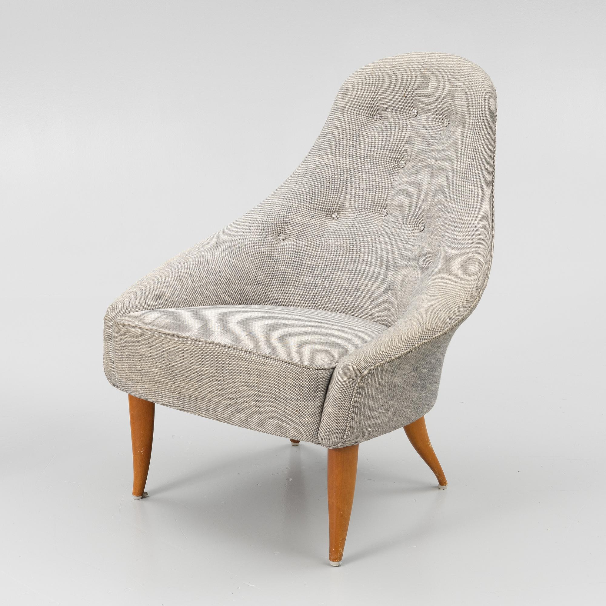 Kerstin Hörlin-Holmquist, a 'Lilla Eva' armchair and a 'Fikonlövet' ottoman, Triva, Nordiska Kompaniet.