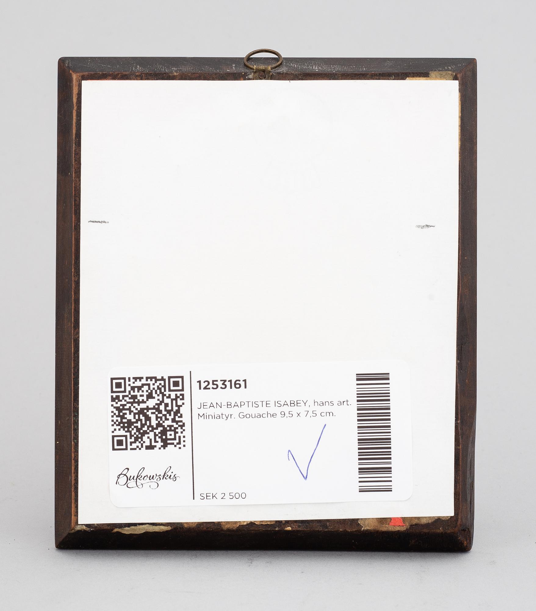 JEAN-BAPTISTE ISABEY, in the manner of. Gouache 9.5 x 7.5 cm.