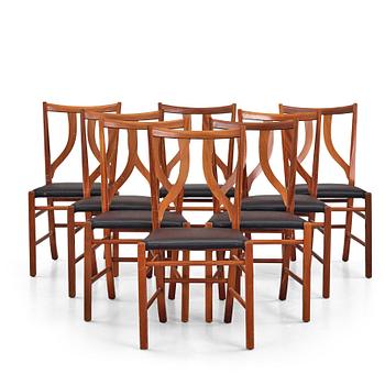 Josef Frank, a set of 8 chairs, model 2027, Firma Svenskt Tenn, Sweden.