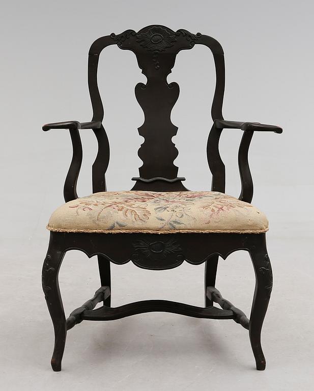 KARMSTOL, senbarockstil, 1800-tal.