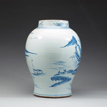 A large blue and white vase, Qing dynasty, Qianlong (1736-95).