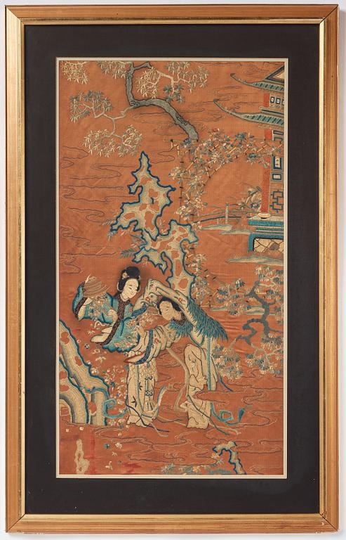 Broderi, siden, Qingdynasti, 1800-tal.