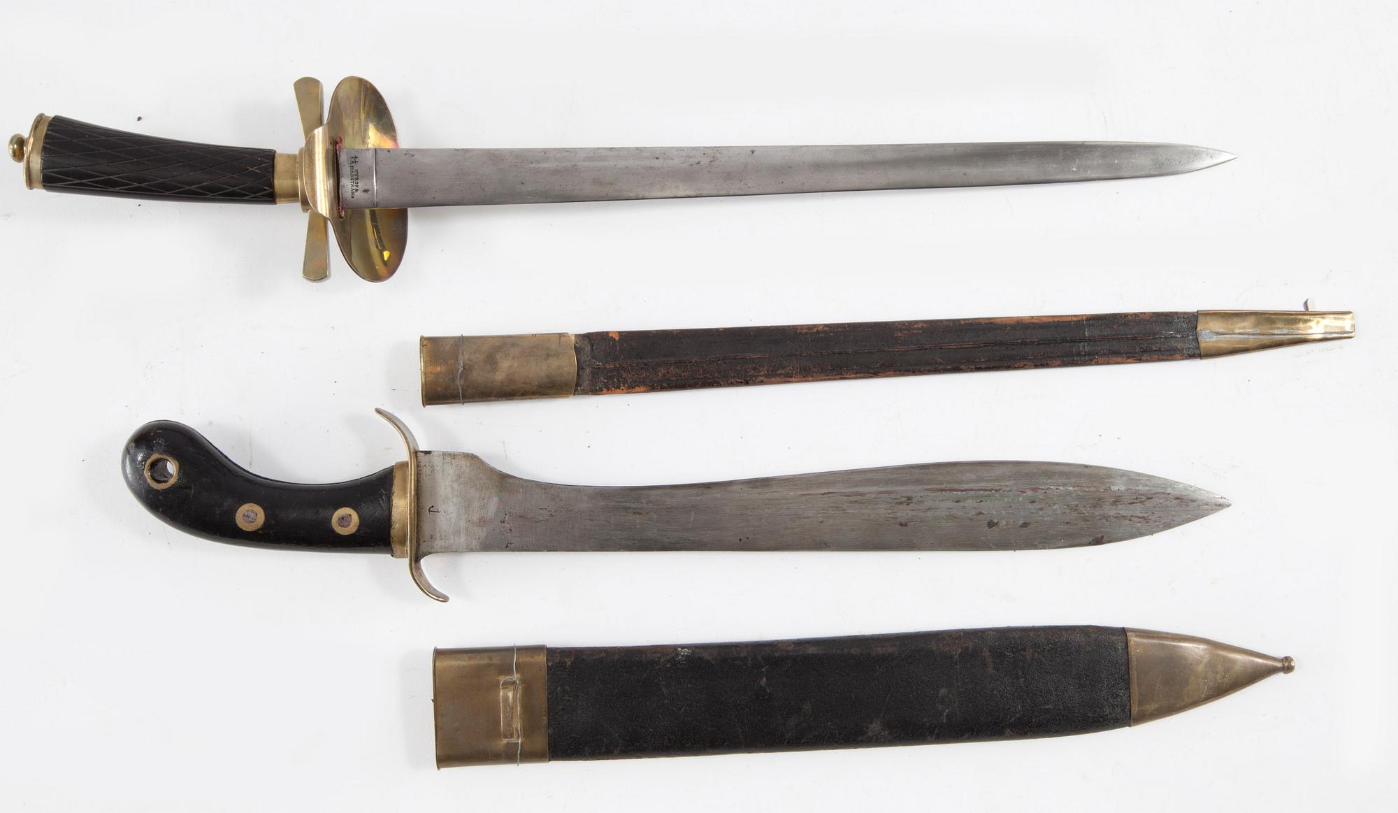 FASKINKNIV, Sverige, m/1848, samt SABEL, 1800-tal.