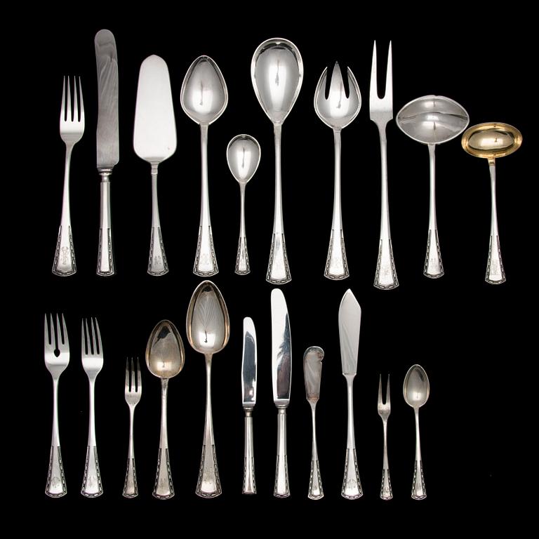 BESTICK, 127 delar, silver, Käpy-serien, Tillander Oy, 1920-60-tal. Vikt silver ca 3800g.