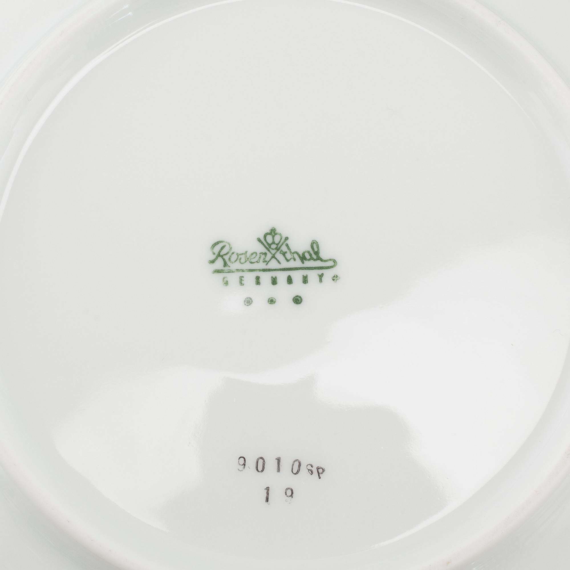 SERVIS, 90 pieces, porcelain, "Lotus", Rosenthal, Björn Wiinblad, 20th century later part.