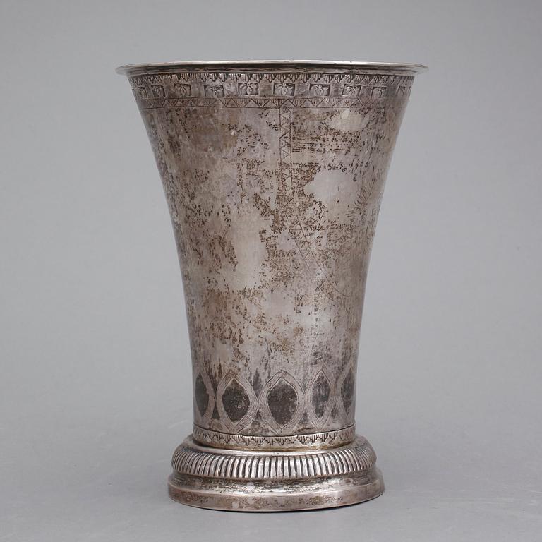 BÄGARE, silver. Arvid Wernström Eksjö, 1811. Vikt ca 415 gram.