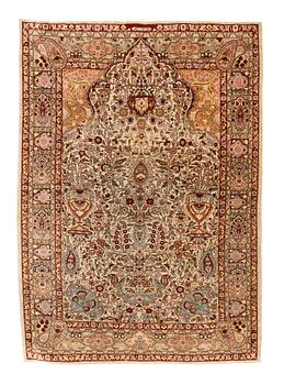 266. A rug, Old silk Hereke, ca 152 x 110 cm.