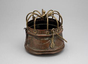 VIGVATTENKÄRL, koppar och mässing, 1700-tal.