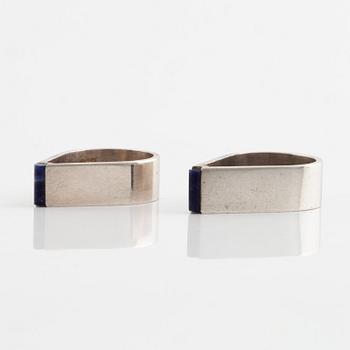 Uwe Moltke, two silver rings, Denmark, most likely 1970's.